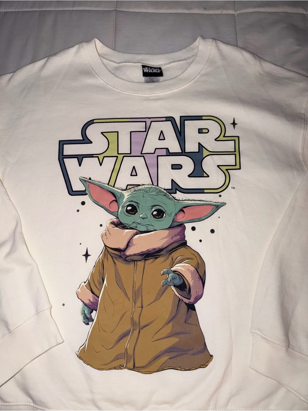 Star Wars Grogu Cream Graphic Crewneck Sweatshirt - XL